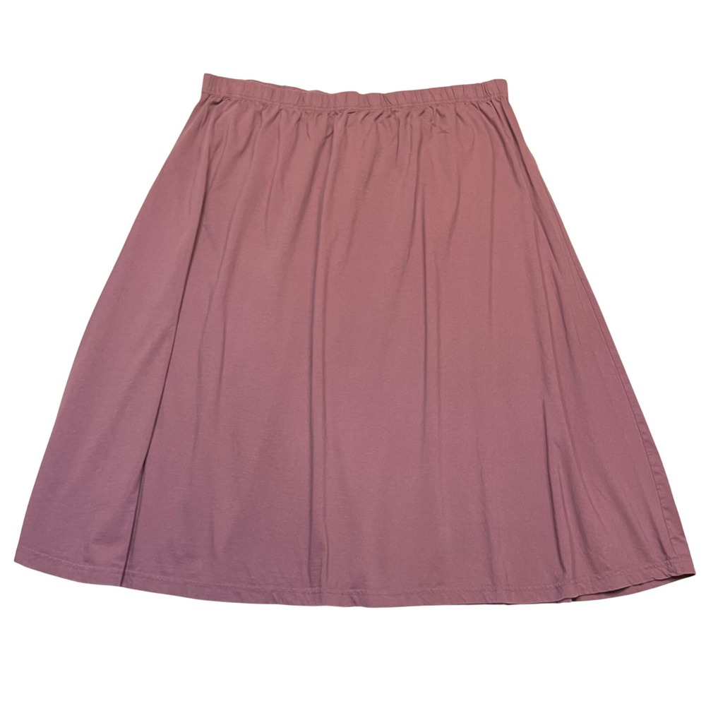 Just My Size Purple 100% Cotton Comfy Elastic Waist Midi A-Line Skirt Size 4X